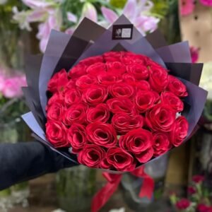 Artificial red rose bouquet