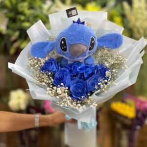 بوكيه ورد ازرق