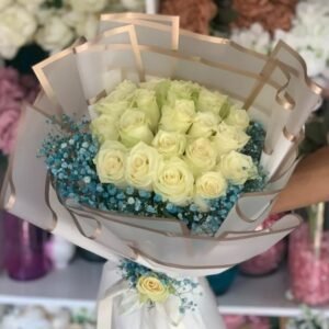 بوكيه ورد ابيض